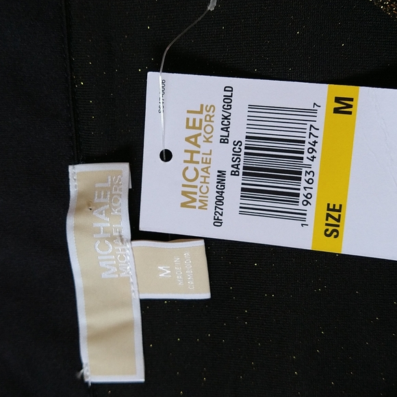 Michael Kors Gold Black Metallic Glittered Ruffle Mini-Skirt Size Medium - Picture 10 of 12